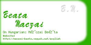 beata maczai business card